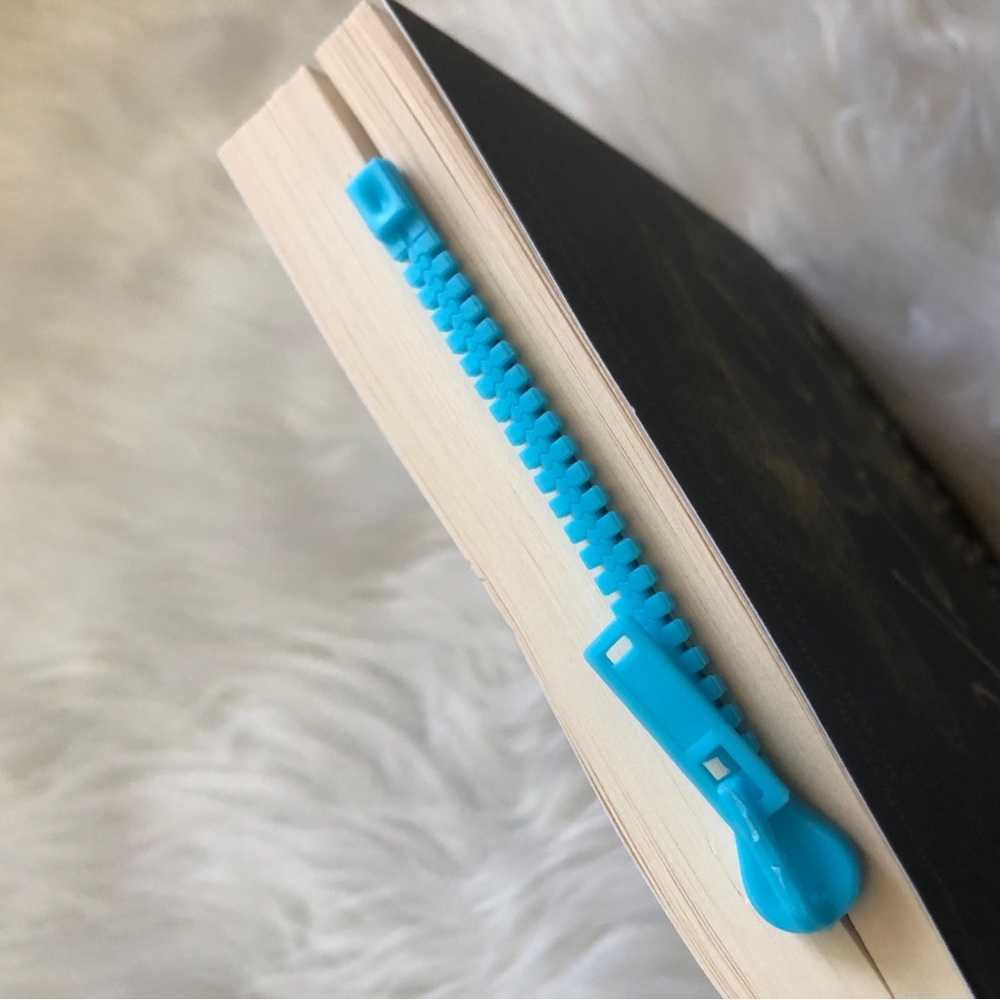 Unique blue “zipper” fun bookmark